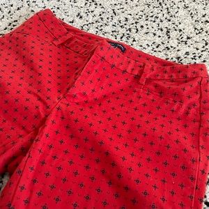 Red patterned GAP trousers